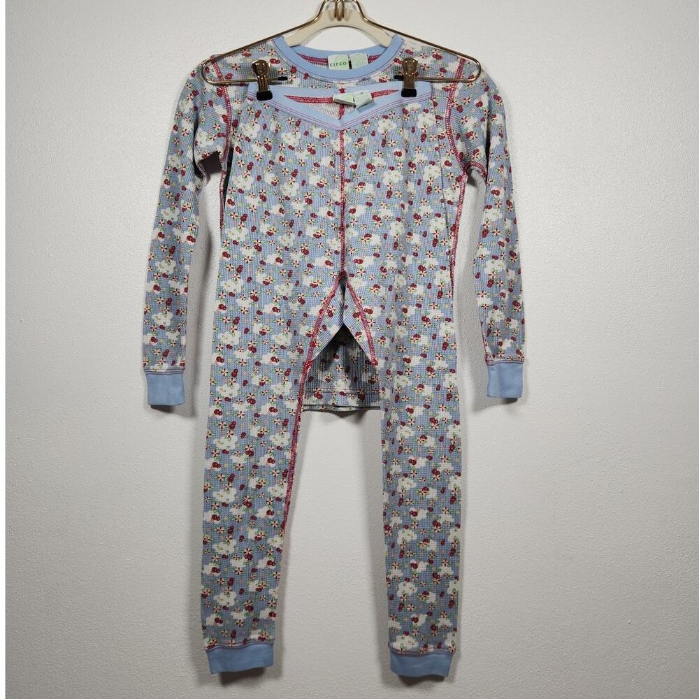 Vintage y2k Circo Thermal Long Underwear Pajamas 2 Piece Cherries Size 14